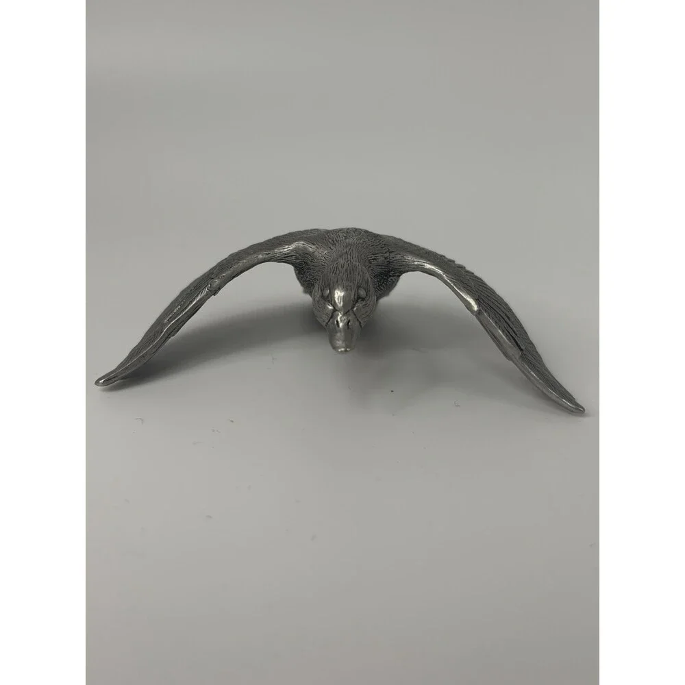 Flying Mallard Duck Pewter Vintage Metal 3”x2.5”x1”